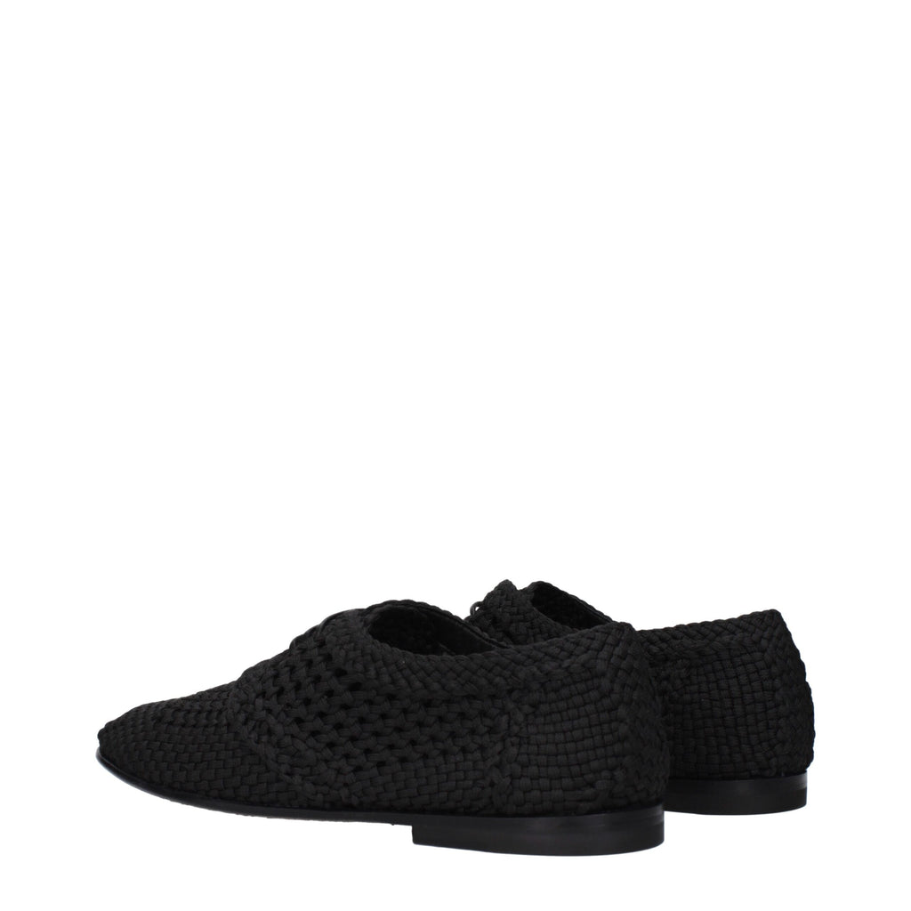 Chaussures Oxfords et Derbies en tissu noir de Dolce & Gabbana, élégantes et sophistiquées pour homme.