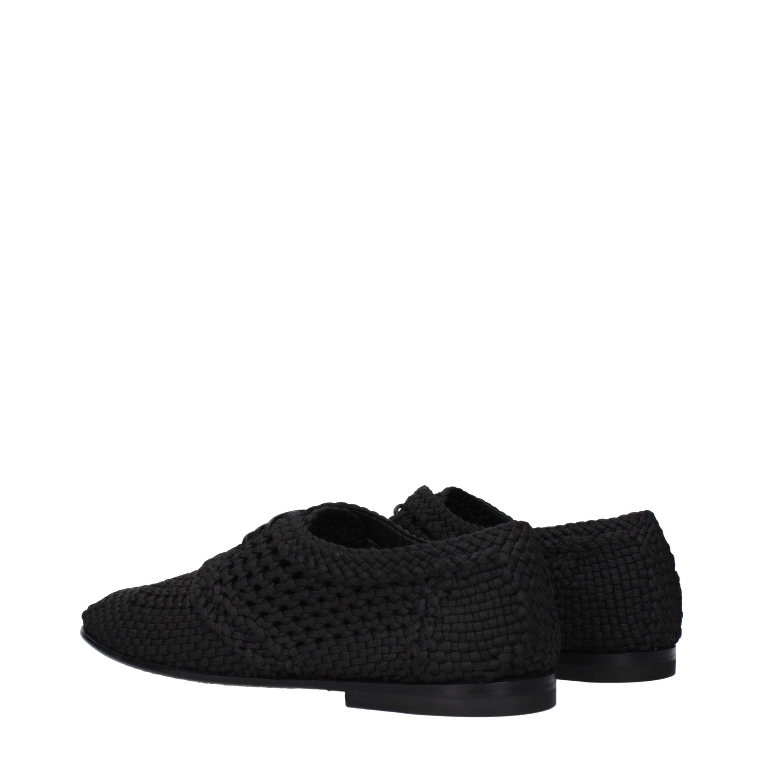 Chaussures Oxfords et Derbies en tissu noir de Dolce & Gabbana, élégantes et sophistiquées pour homme.
