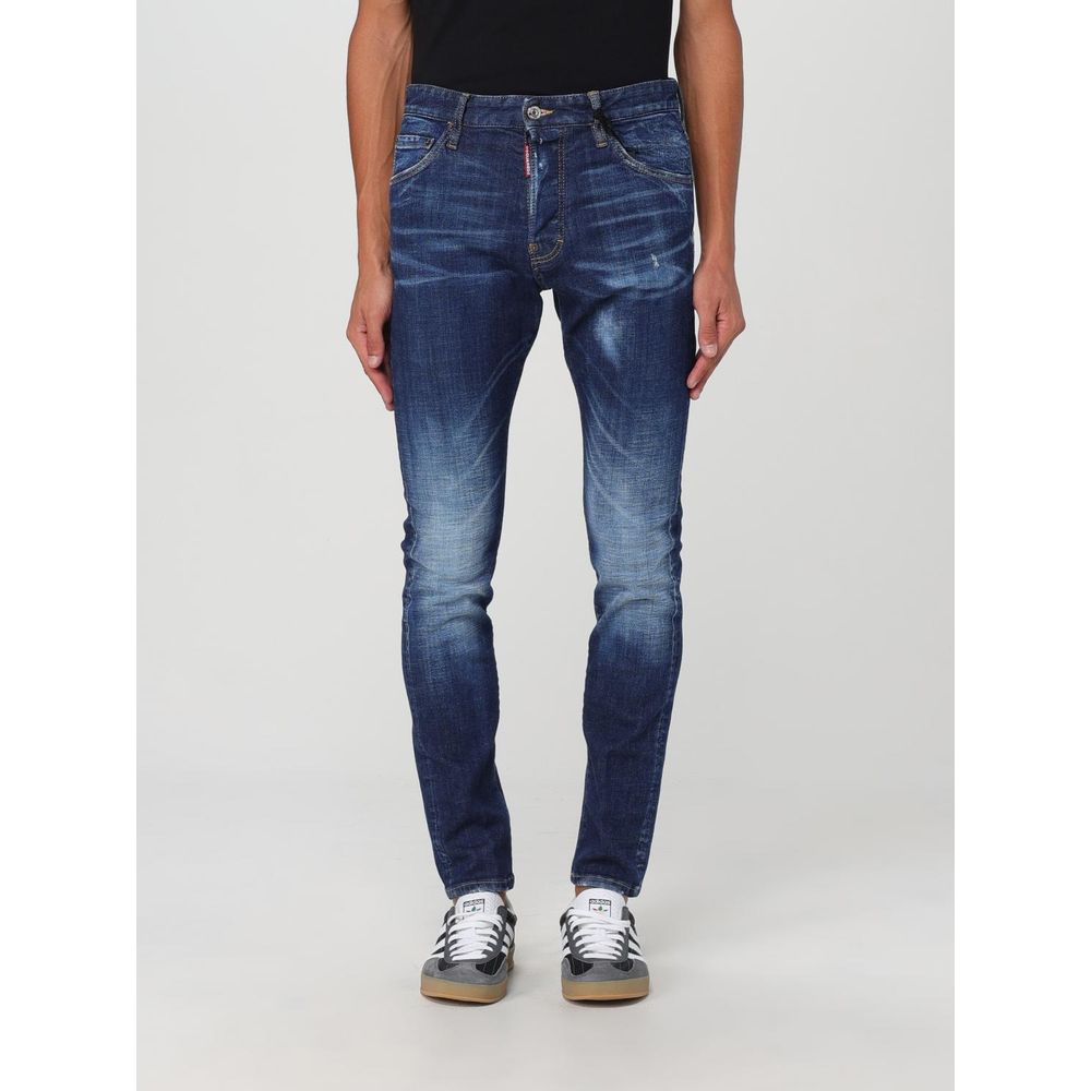 Jeans skinny en coton bleu de la marque Dsquared², coupe ajustée et style moderne, visibles sur cette image.