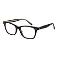Lunettes Tommy Hilfiger en acétate noir avec monture élégante, visibles en gros plan sur fond neutre.