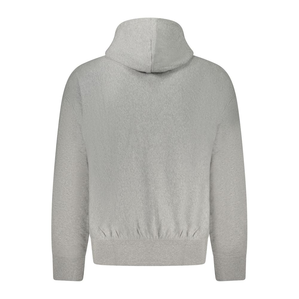 Sweat-shirt gris en coton pour homme de la marque Calvin Klein, vue de face avec col rond et manches longues.