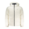 Veste en polyester blanche pour homme de la marque Tommy Hilfiger, coupe classique et détails modernes visible sur l'image.