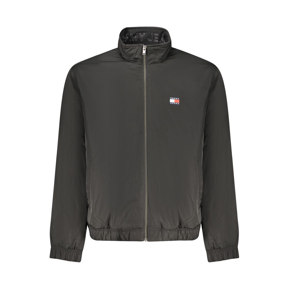 Veste noire en polyester pour homme de la marque Tommy Hilfiger, coupe décontractée et détails modernes.