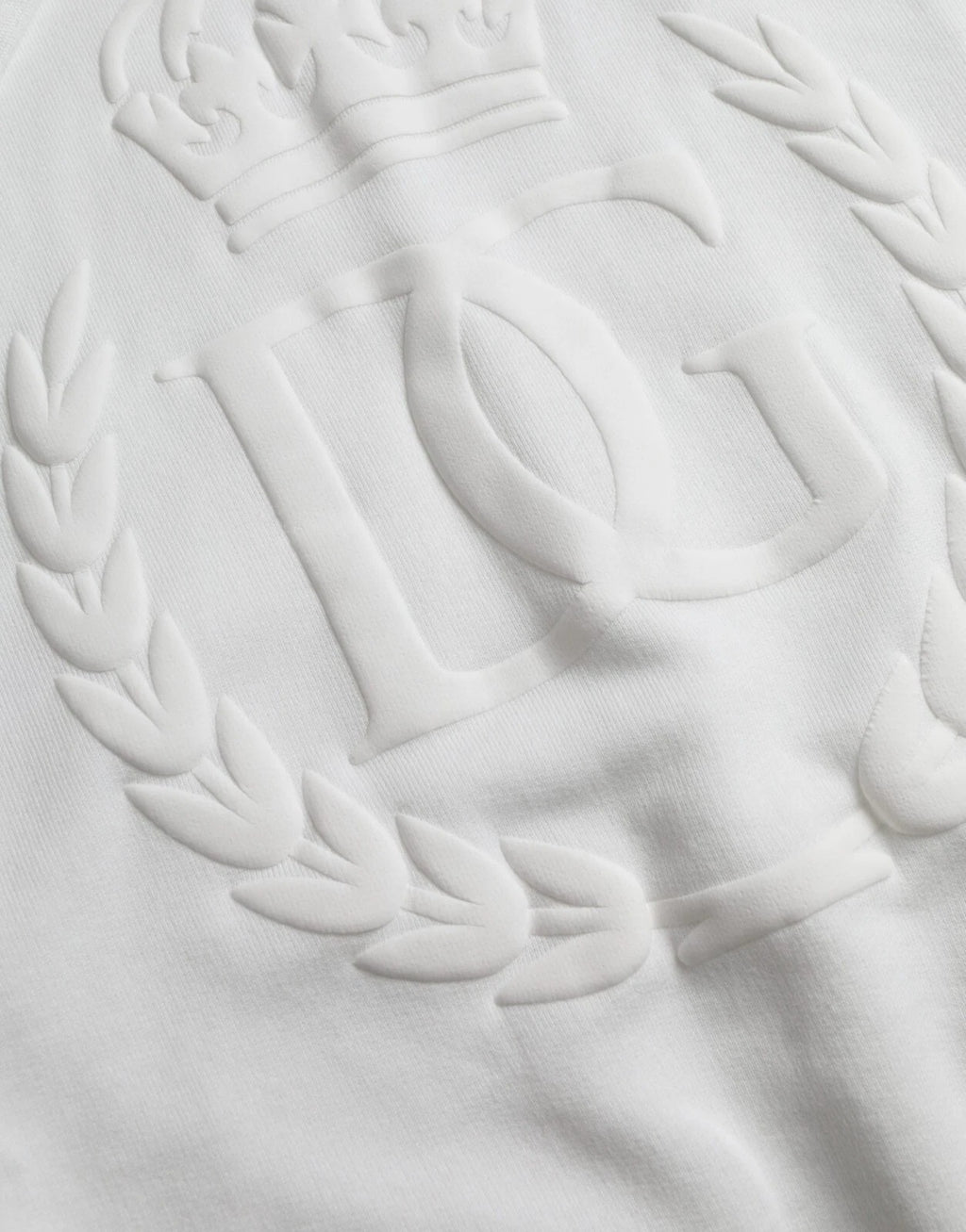 Sweat à capuche blanc en coton pour homme de Dolce & Gabbana, pull-over décontracté avec capuche et manches longues.