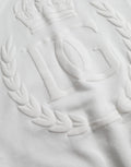 Sweat à capuche blanc en coton pour homme de Dolce & Gabbana, pull-over décontracté avec capuche et manches longues.