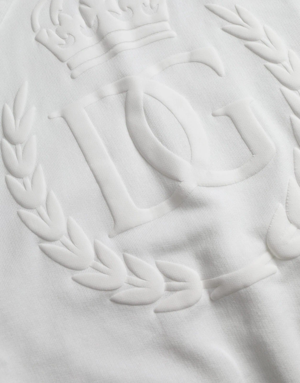 Sweat à capuche blanc en coton pour homme de Dolce & Gabbana, pull-over décontracté avec capuche et manches longues.