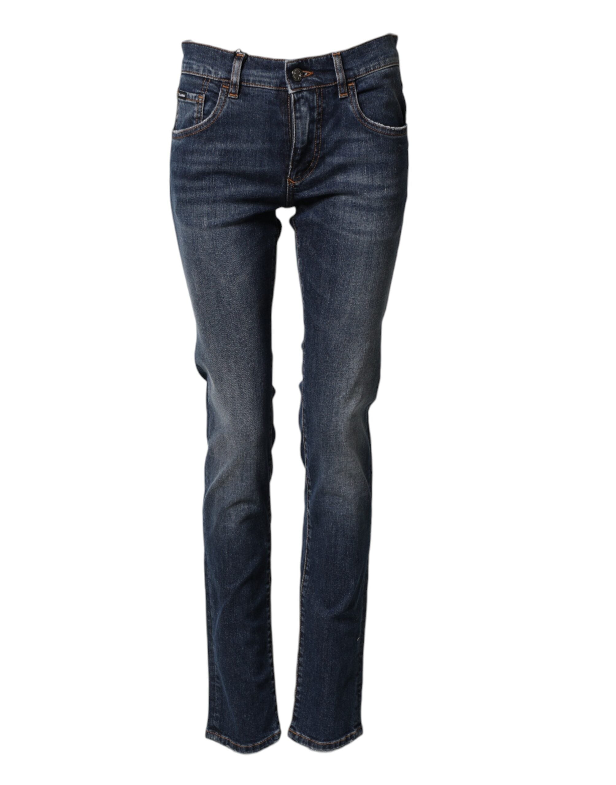 Dolce & Gabbana Blaue Stretch-Skinny-Jeans aus Baumwolle für Herren