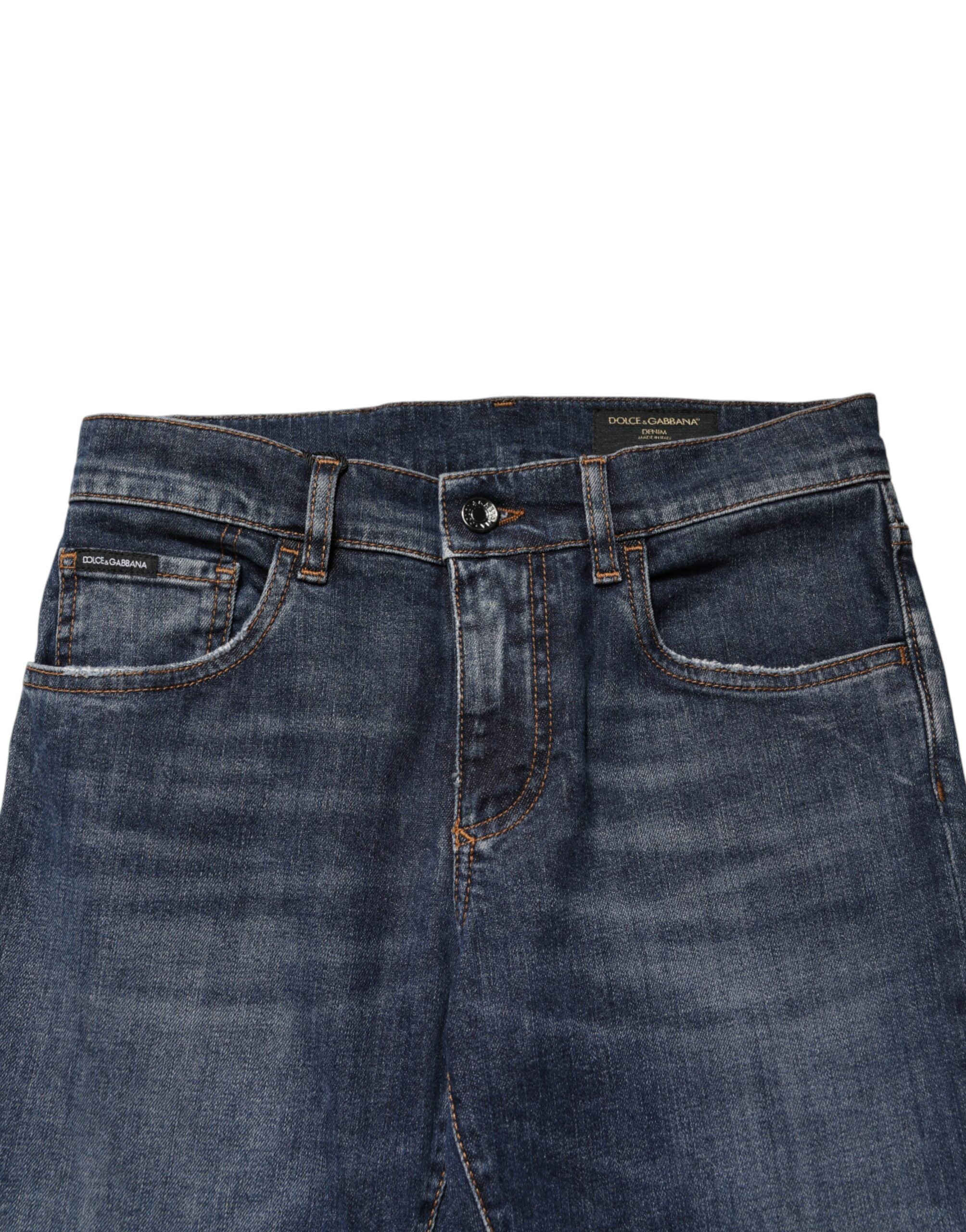 Dolce & Gabbana Blaue Stretch-Skinny-Jeans aus Baumwolle für Herren