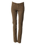 Jeans homme Dolce & Gabbana en coton brun, coupe skinny, en denim stretch, visible détail de la matière et de la coupe.