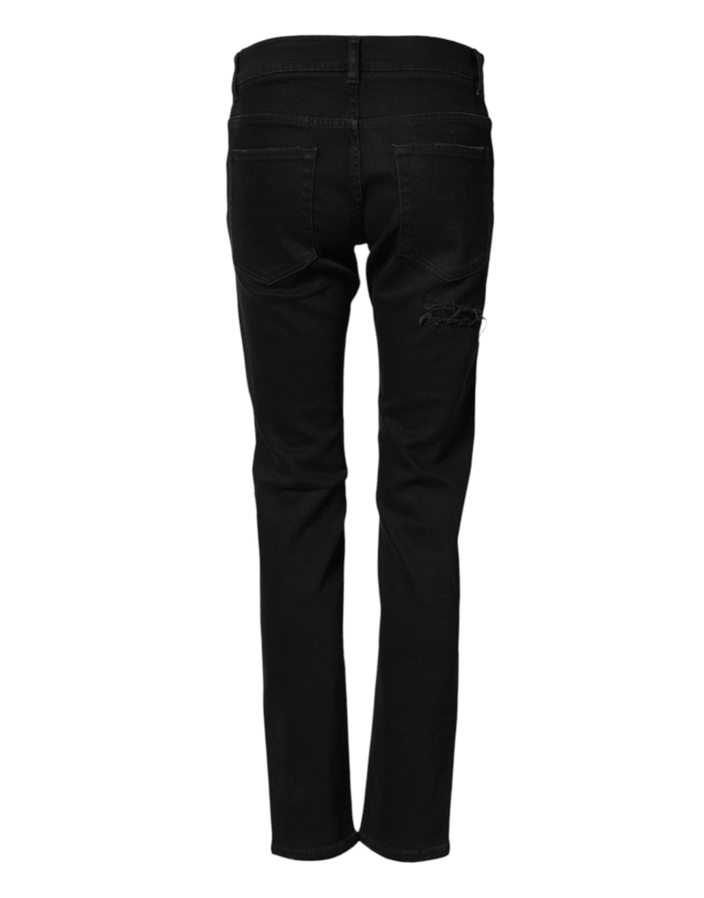 Jeans homme skinny en denim noir déchiré de Dolce & Gabbana, coton, style tendance et ajusté.