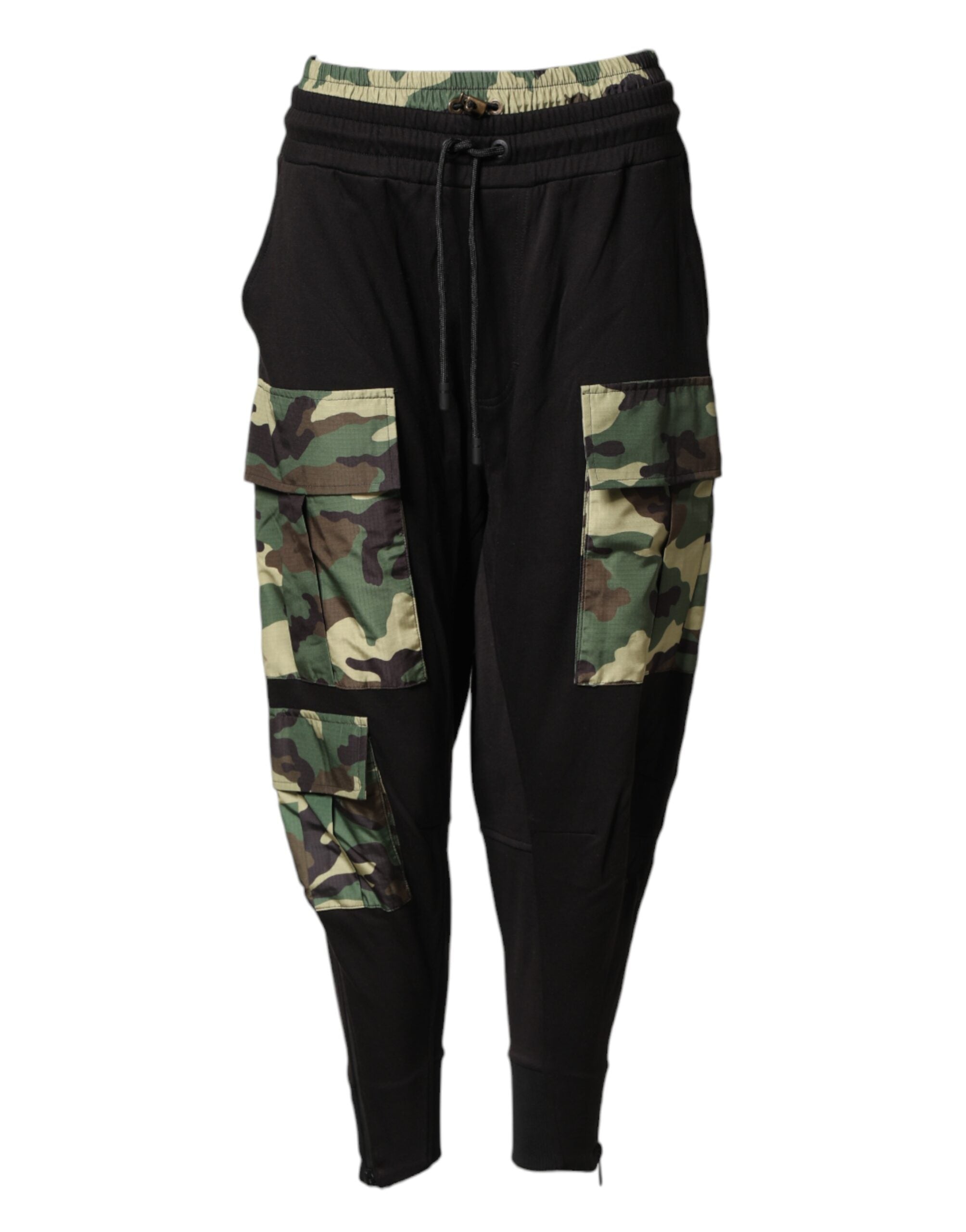 Pantalon cargo pour homme Dolce & Gabbana à motif camouflage multicolore, style décontracté et tendance.