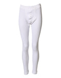 Leggings Dolce & Gabbana en coton blanc, taille mi-hauteur, pantalon moulant confortable pour femmes.
