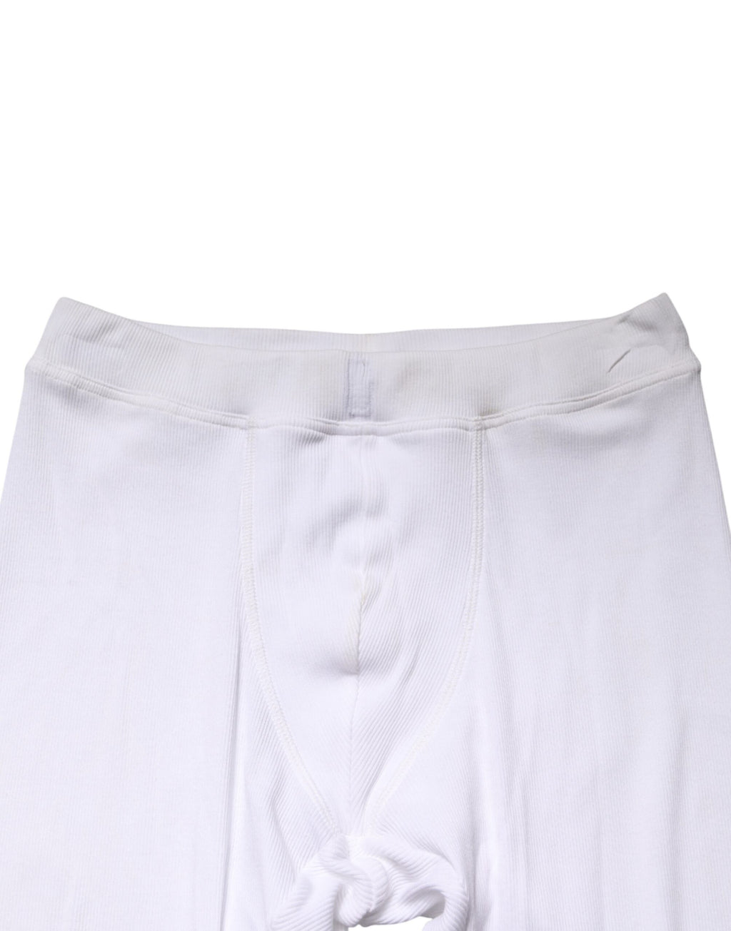 Leggings Dolce & Gabbana en coton blanc à taille moyenne, pantalon moulant, confort et style élégants.