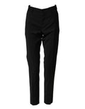 Pantalon formel en laine noire pour homme de Dolce & Gabbana, pantalon élégant avec coupe classique et détails sophistiqués.