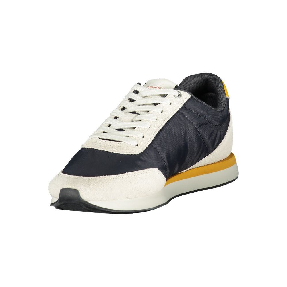 Sneakers pour homme Calvin Klein en polyester recyclé bleu, chaussures sportives modernes et confortables.