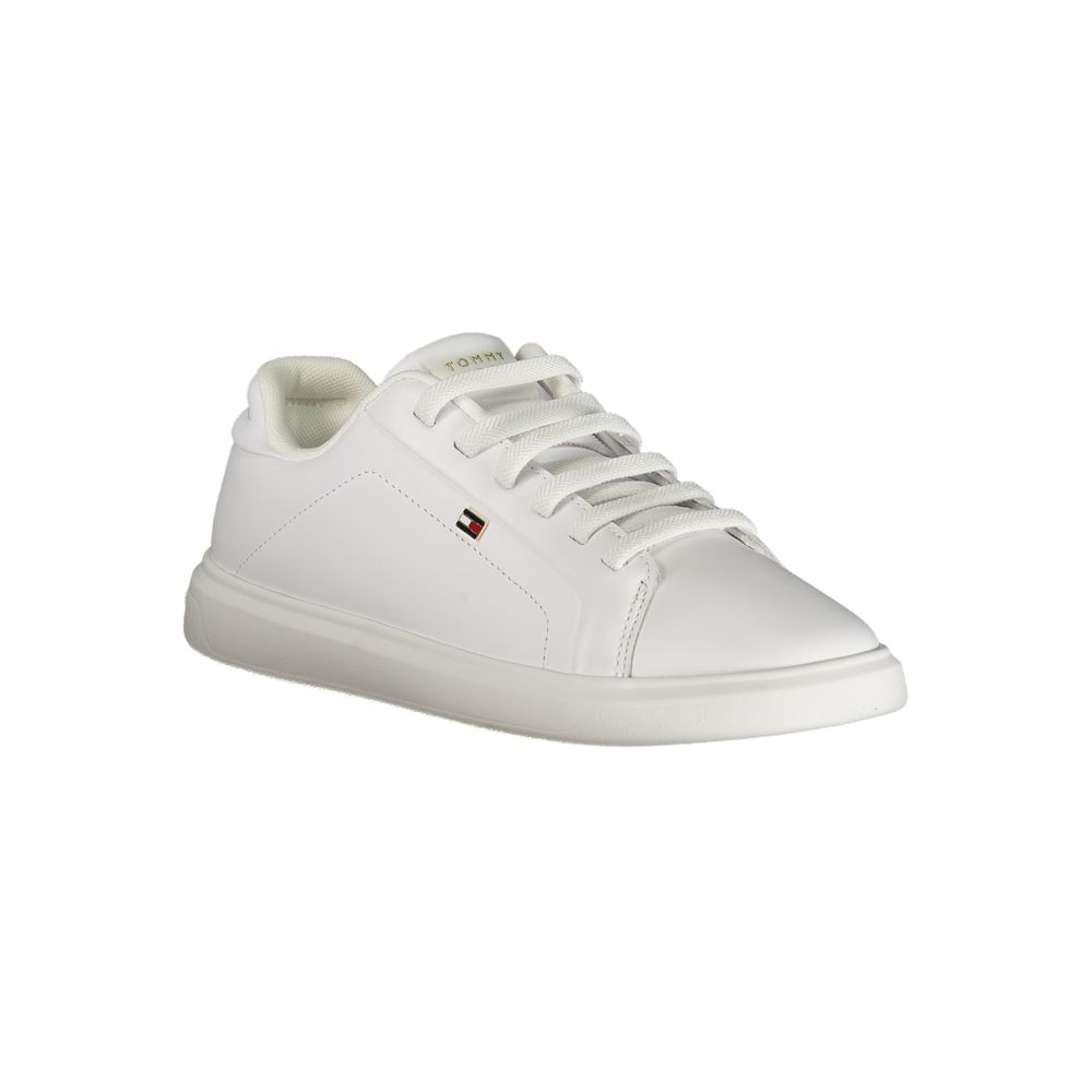 Sneakers pour femmes Tommy Hilfiger Bianco en polyuréthane, blanc, avec design moderne et semelle blanche visible.