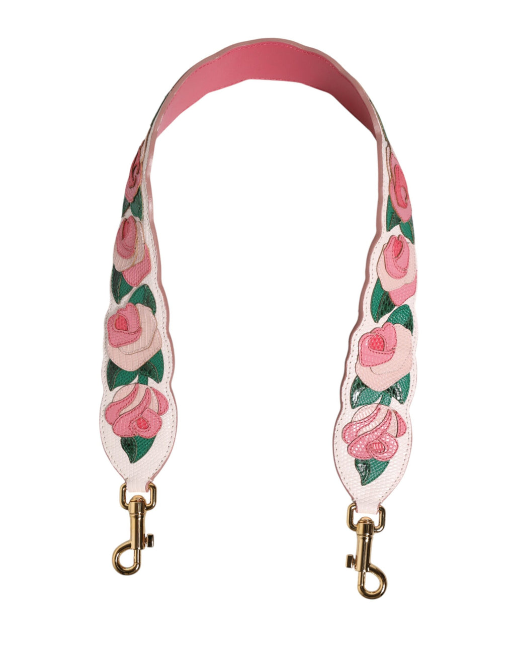 Sac Dolce & Gabbana en cuir de veau blanc avec bandoulière, motif floral, accessoire élégant pour l'épaule.
