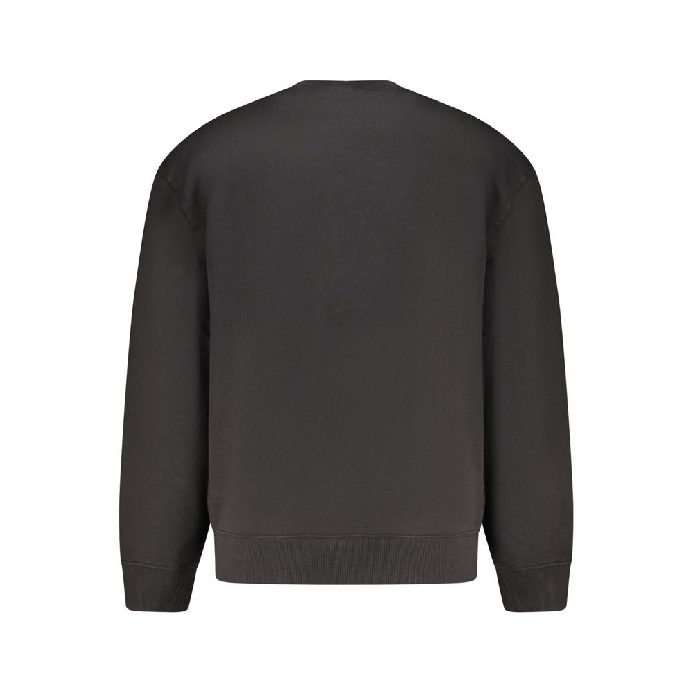 Sweatshirt homme en coton noir de la marque Calvin Klein, coupe classique et logo subtil visible.