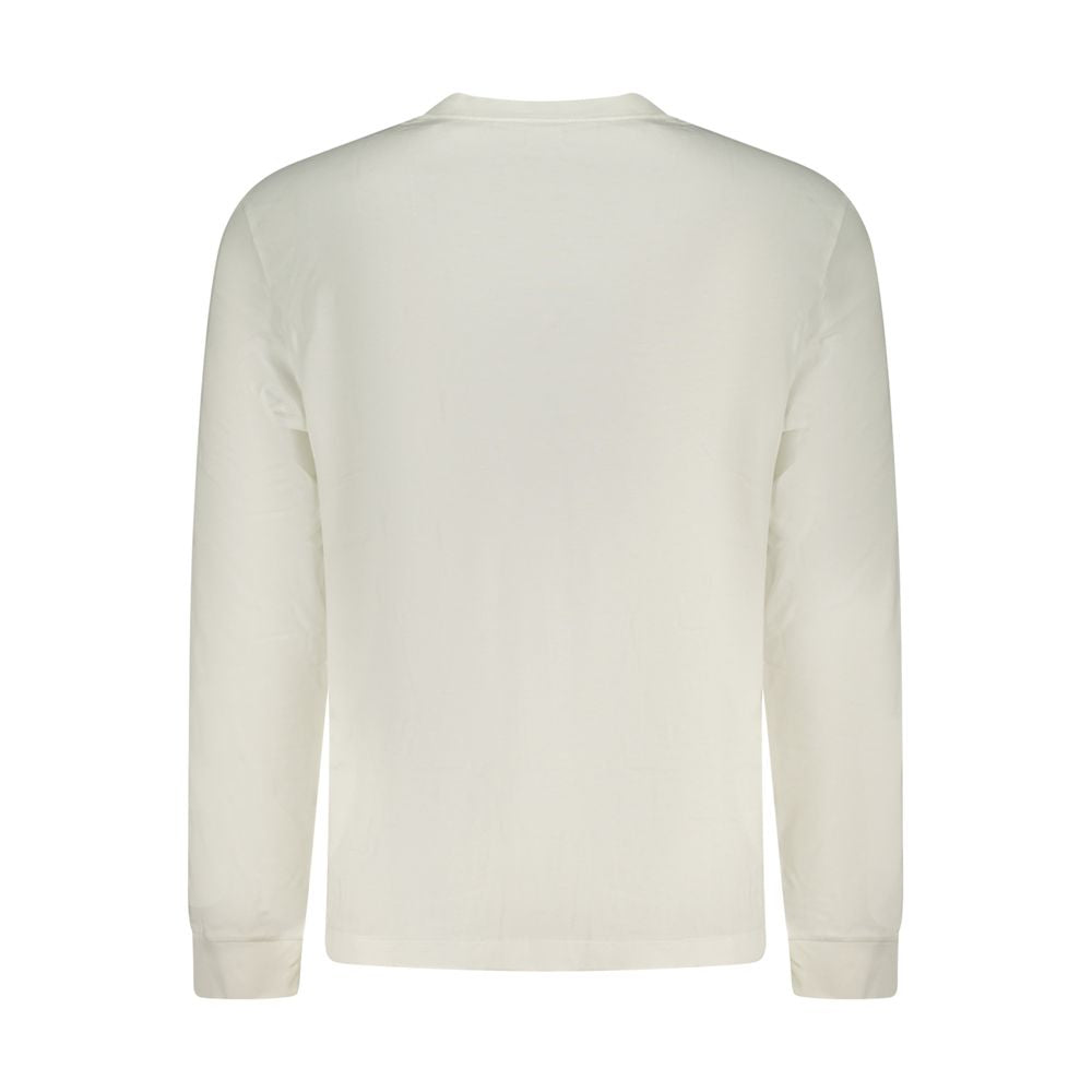 T-shirt blanc en coton pour homme de la marque Calvin Klein, coupe classique, vue de face.