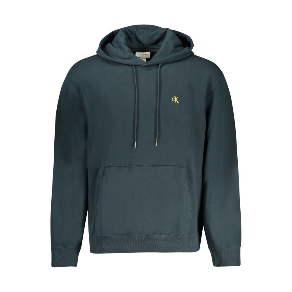 Sweatsuit bleu en coton pour homme de Calvin Klein, sweat-shirt décontracté avec logo discret sur la poitrine.