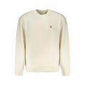 Sweat-shirt blanc en coton pour homme de la marque Calvin Klein, vue de face avec logo discret.