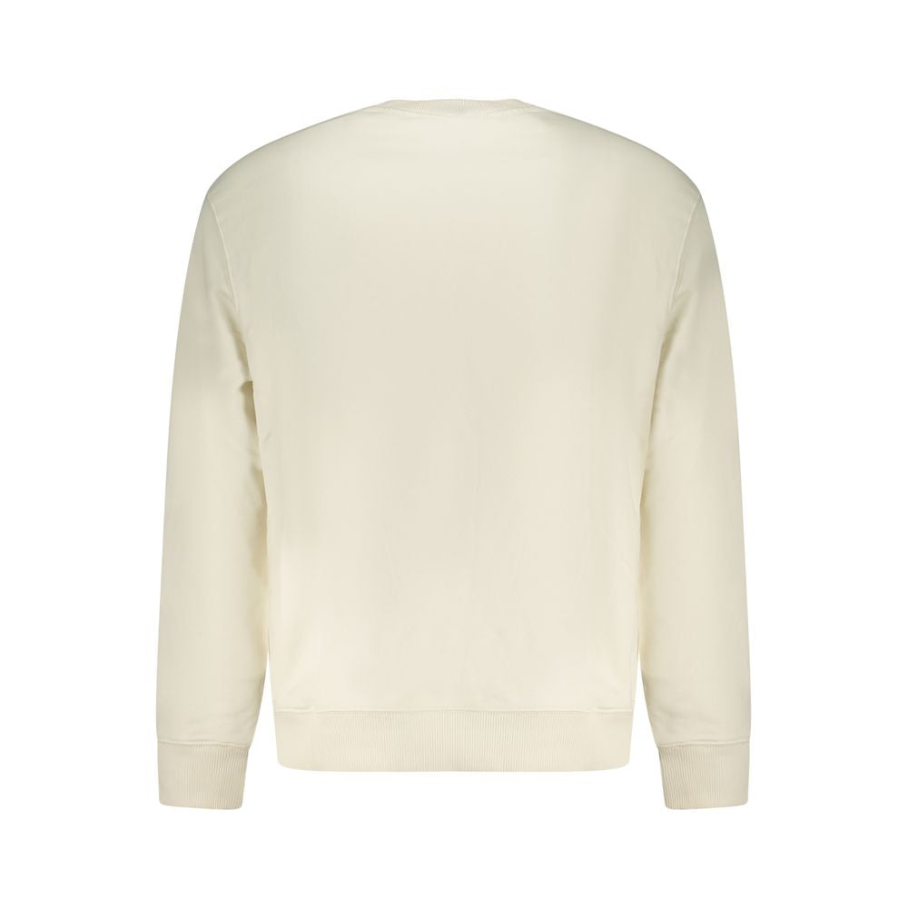 Sweat-shirt blanc en coton pour homme de la marque Calvin Klein, vue de face sur fond neutre.