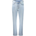 Jeans pour femmes Calvin Klein Azzurro en coton, coupe classique, denim bleu clair, détails de couture et taille ajustée.