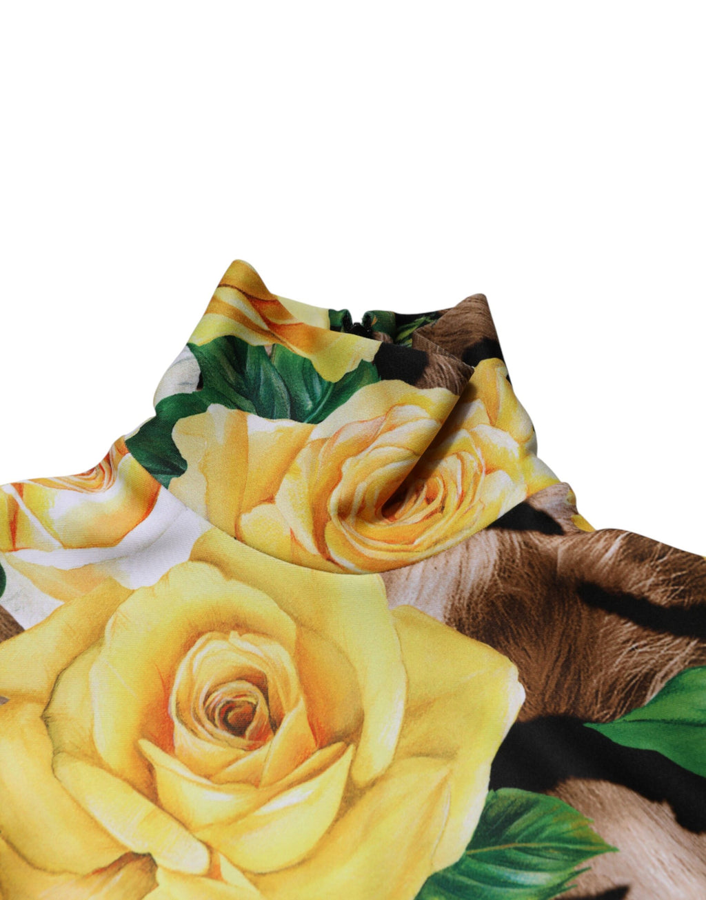 Robe courte Dolce & Gabbana à imprimé floral multicolore, coupe ajustée, tissu léger et élégant.