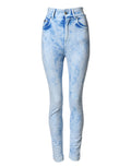 Jeans slim taille haute Dolce & Gabbana Light Blue en denim bleu clair, mode élégante et ajustée.