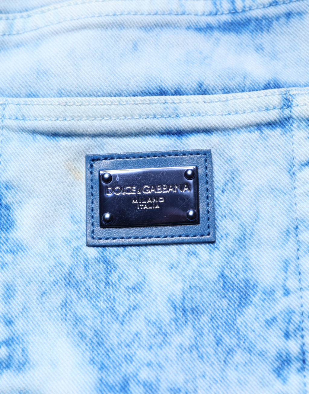 Jeans skinny en denim à taille haute Dolce & Gabbana Light Blue, coupe ajustée et élégante.