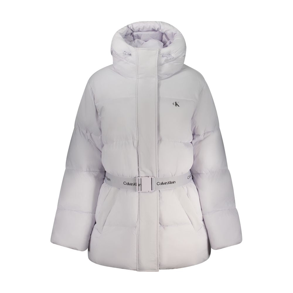Veste en nylon pour femme Calvin Klein Viola, coupe élégante, couleur noire, avec fermeture éclair et col montant.