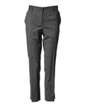 Pantalon de costume en laine vierge gris foncé à carreaux tartan Dolce & Gabbana, coupe élégante et classique pour homme