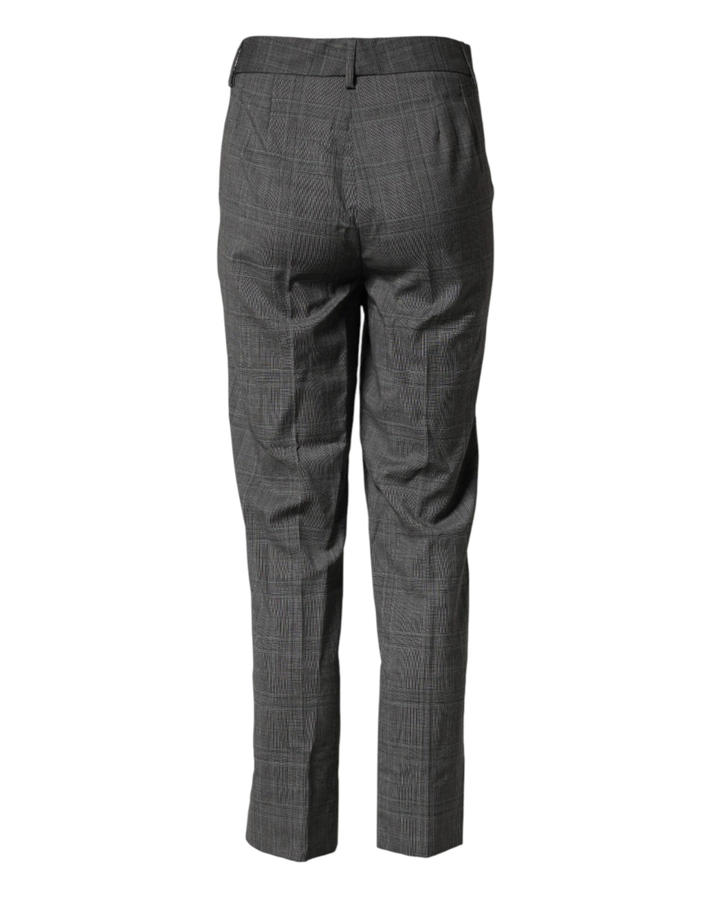 Pantalon de costume en laine vierge à carreaux gris foncé Dolce & Gabbana, coupe élégante et tissu tartan.