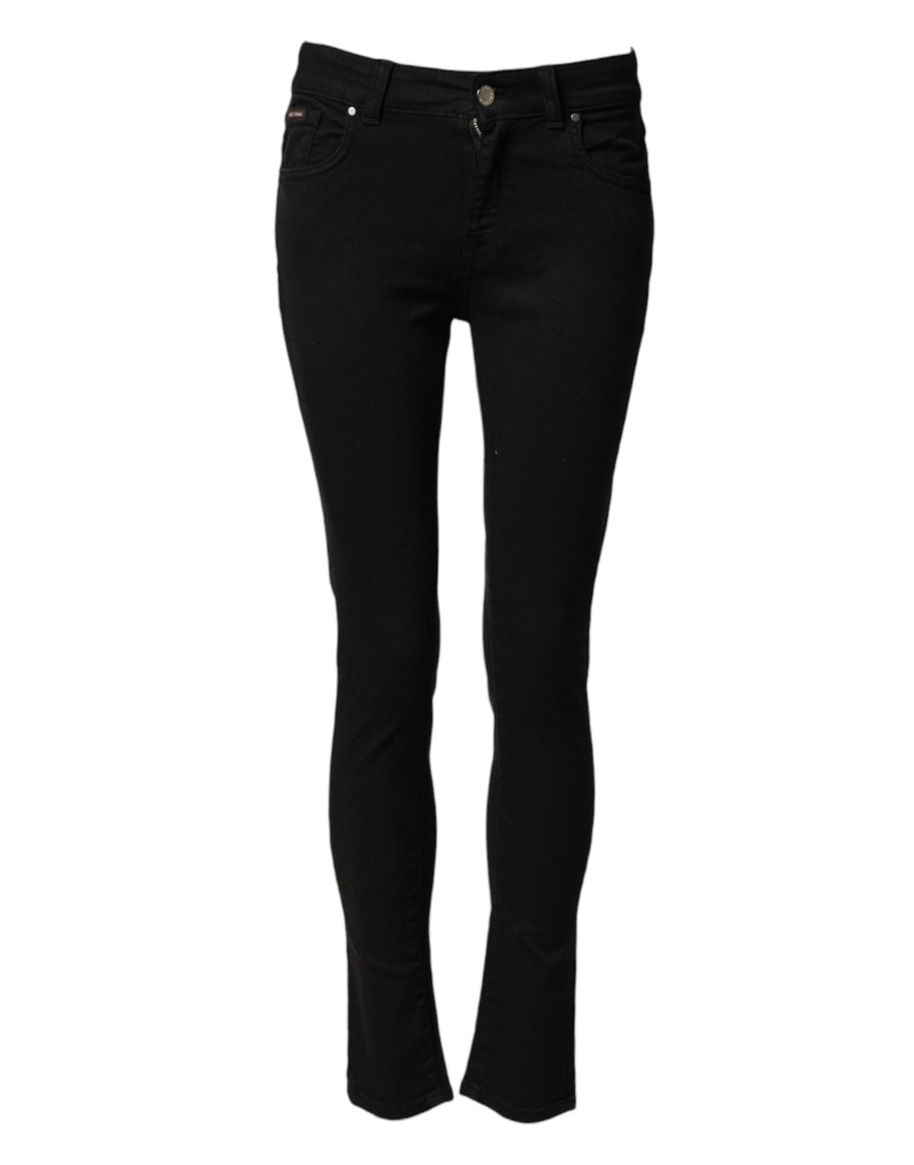 Jeans Skinny en coton noir Dolce & Gabbana avec taille mi-haute, coupe ajustée et détails en denim.