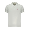 Polo pour homme Calvin Klein en coton blanc, col classique et design épuré, idéal pour un style décontracté.