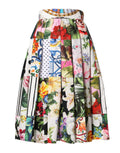 Jupe midi à taille haute Dolce & Gabbana à patchwork multicolore, motif élégant et design sophistiqué.