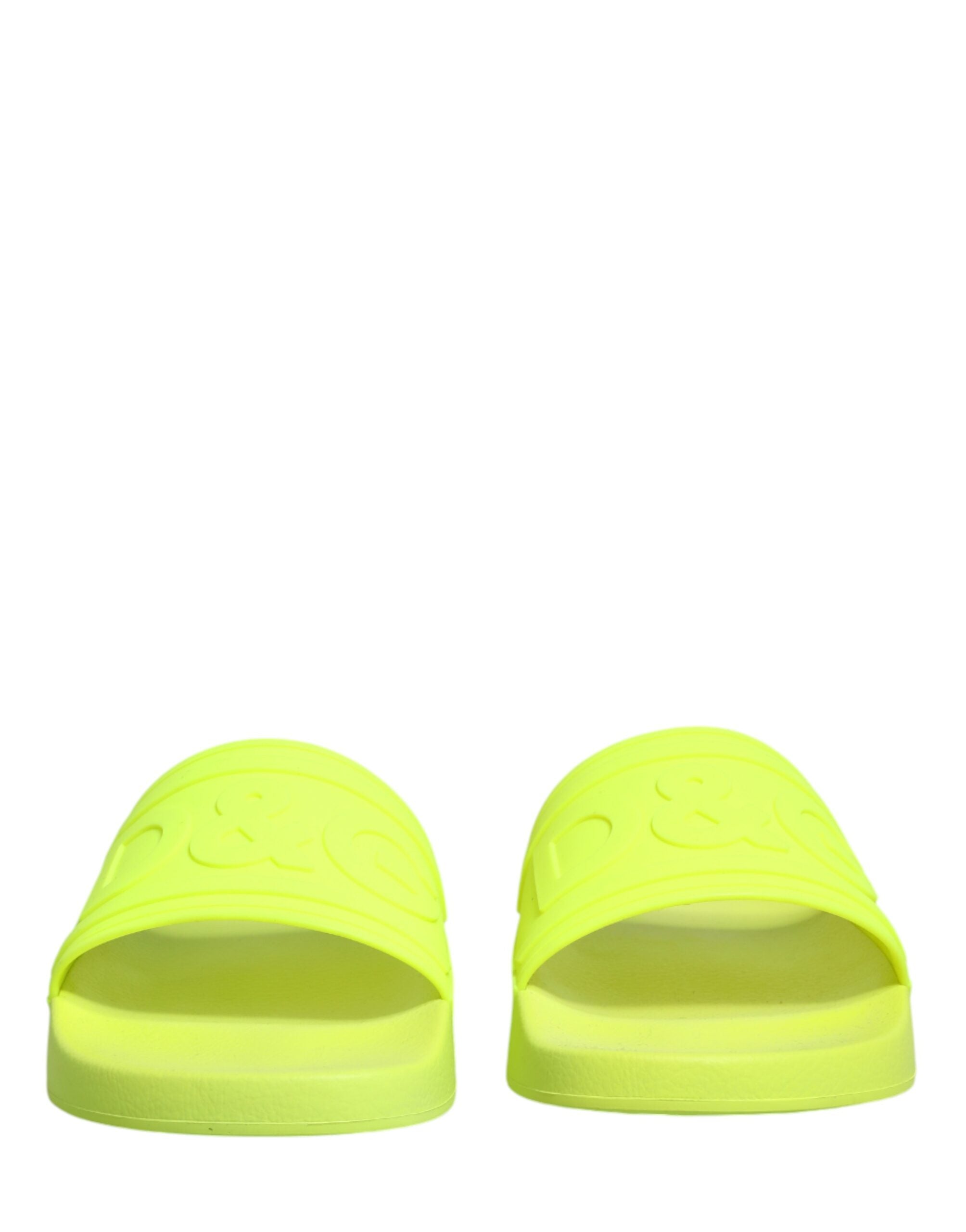 Sandales en caoutchouc vert Dolce & Gabbana, chaussures de plage élégantes et confortables avec semelle antidérapante.