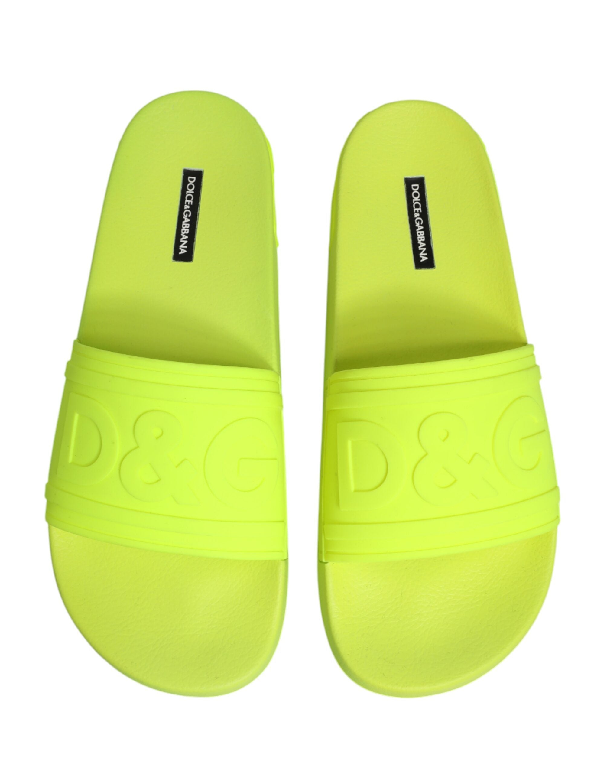 Sandales en caoutchouc vert Dolce & Gabbana pour plage, chaussures de plage élégantes et confortables.