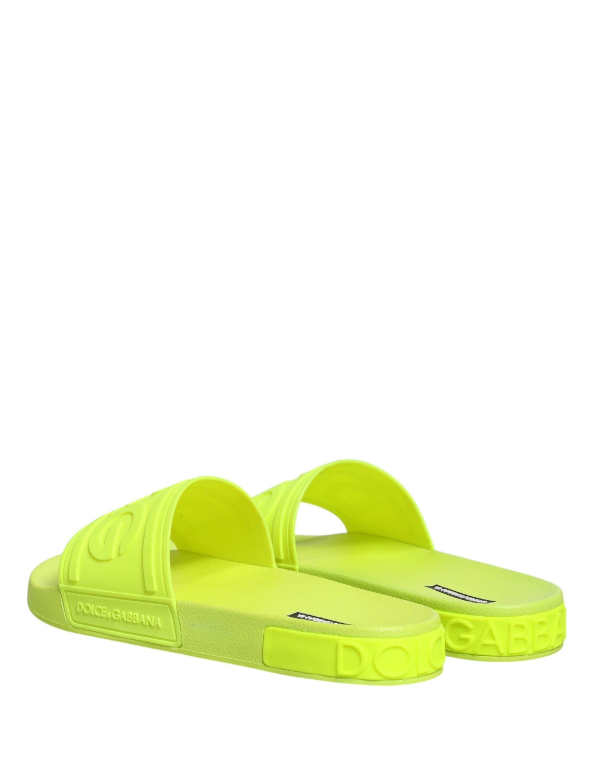 Sandales de plage en caoutchouc vert Dolce & Gabbana, chaussures de plage élégantes pour femmes, confortables et stylées.