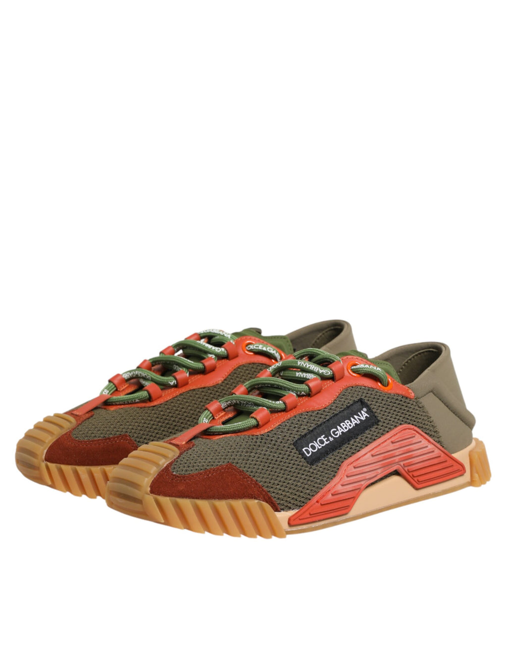 Chaussures sneakers basses Dolce & Gabbana NS1 en dentelle multicolore, lacets, style décontracté et coloré.