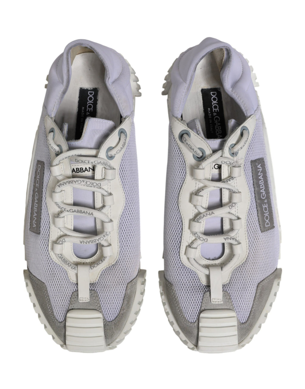 Chaussures basses blanches Dolce & Gabbana NS1 pour hommes en dentelle, chaussures de sport élégantes et confortables.