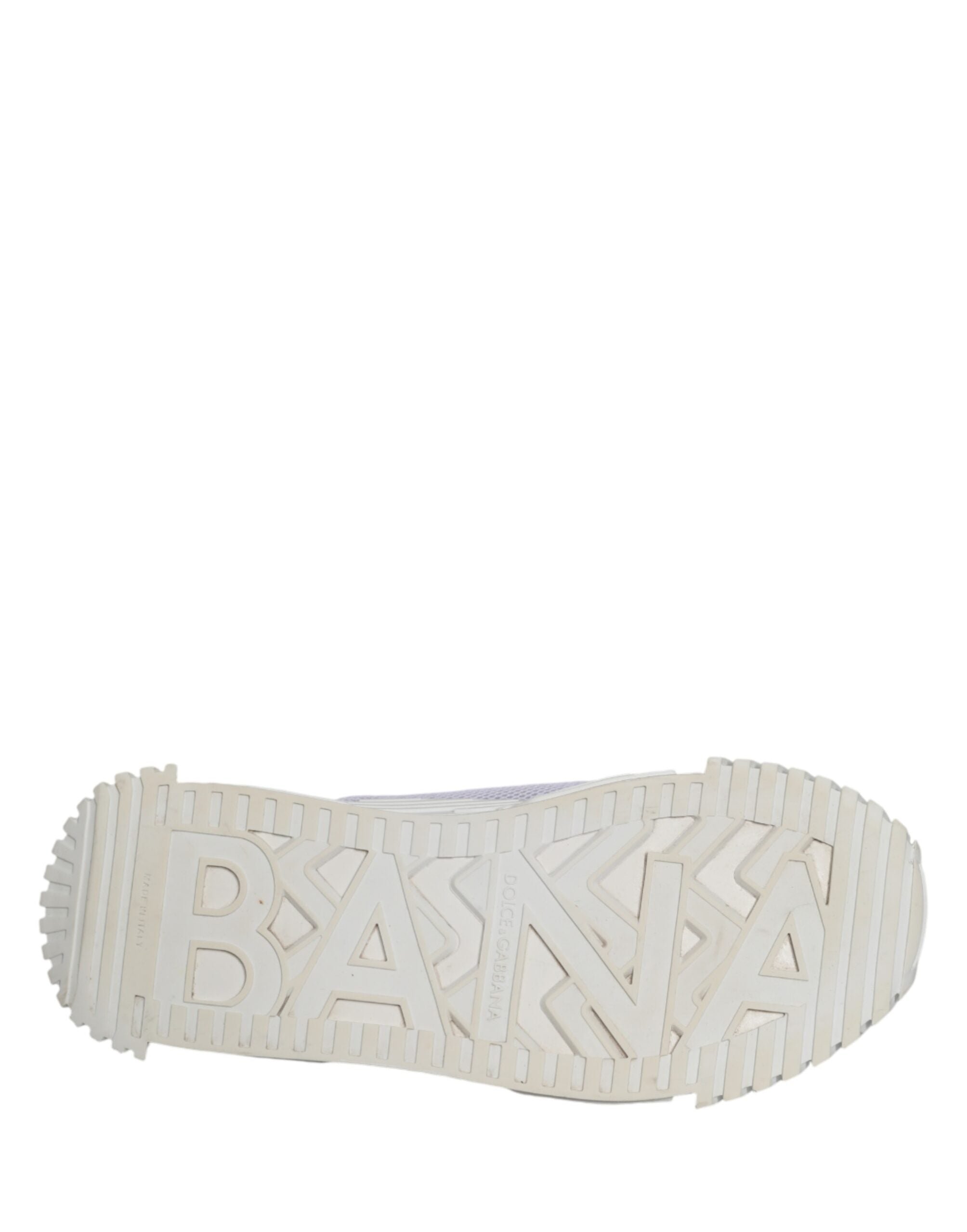 Chaussures hommes Dolce & Gabbana NS1 sneakers basses blanches en dentelle avec laçage, vue de face