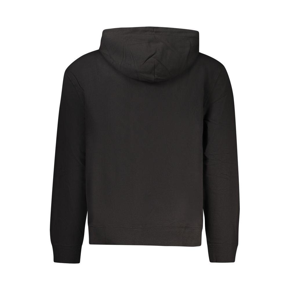 Sweat-shirt noir en coton pour homme de la marque Calvin Klein, vue de face avec col rond et manches longues.