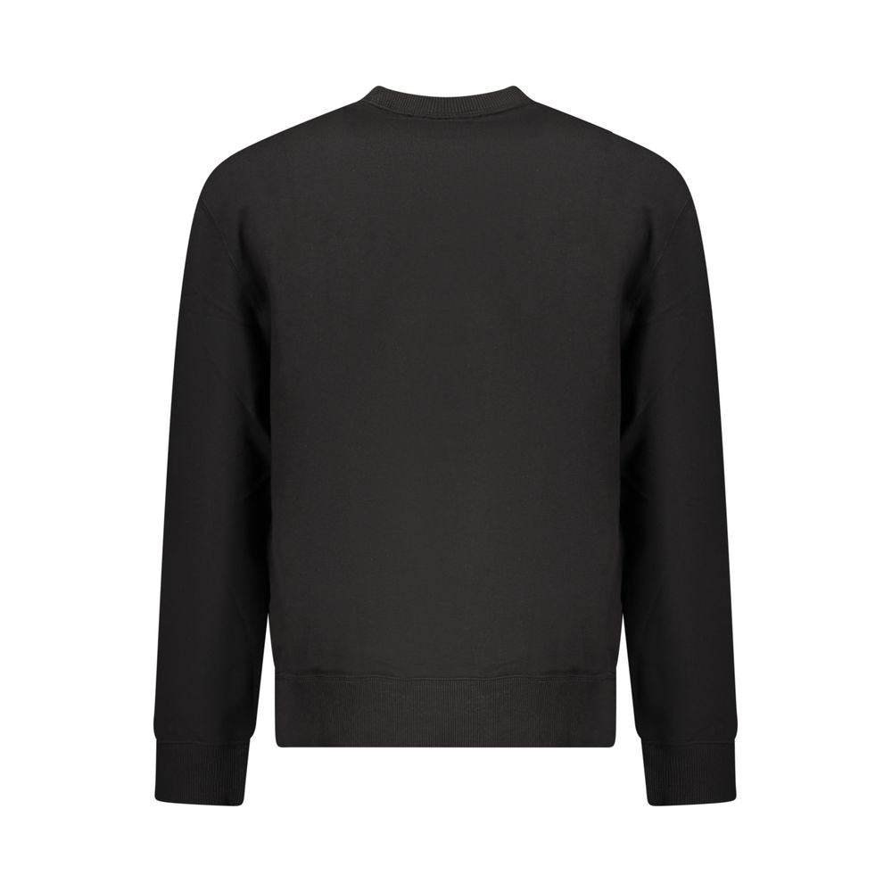 Sweat-shirt noir en coton pour homme de la marque Calvin Klein, image montrant le vêtement décontracté et confortable.