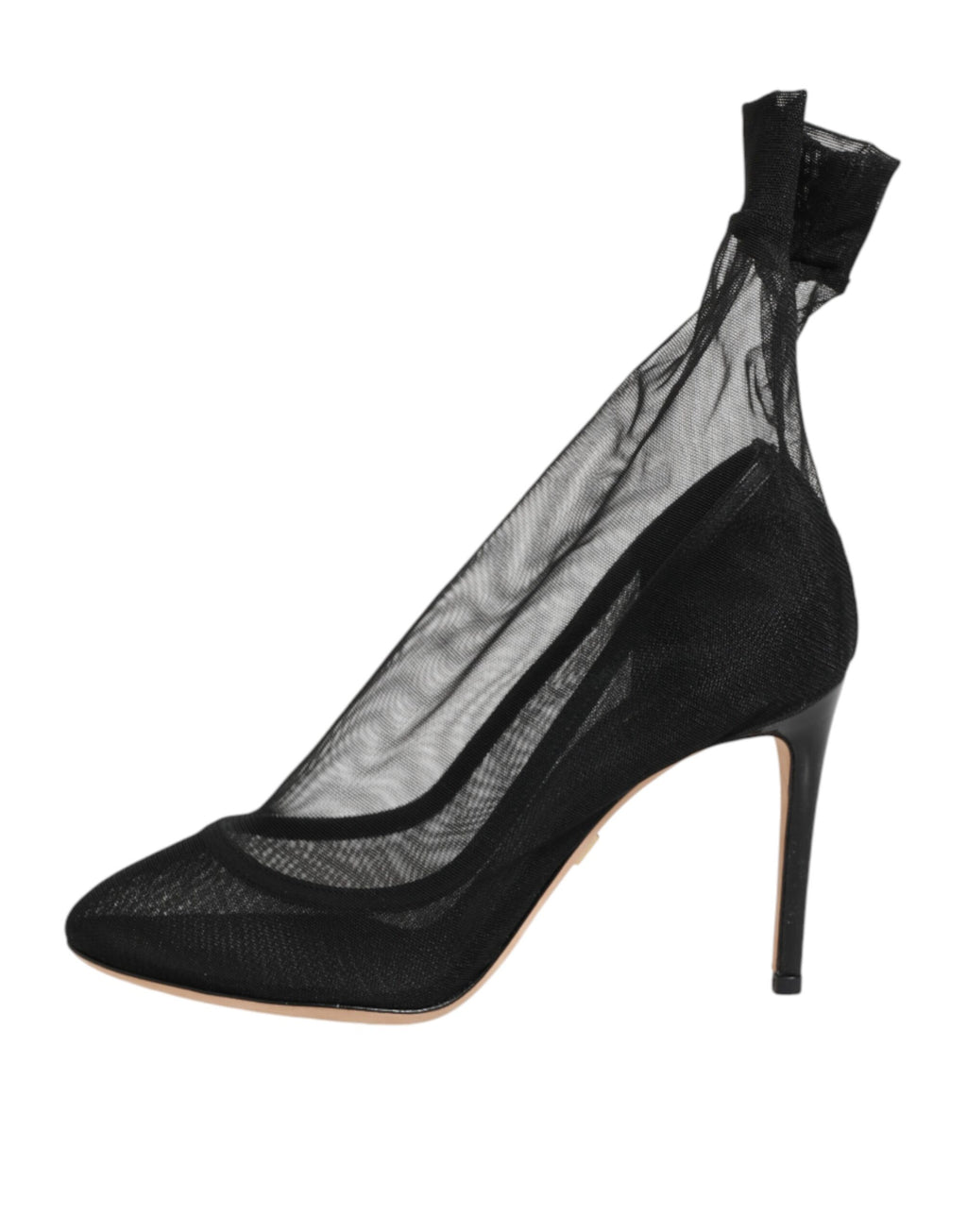 Bottes à chaussettes en nylon stretch noir Dolce & Gabbana, chaussures élégantes avec mesh extensible et semelle robuste.