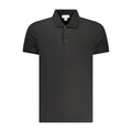 Chemise polo pour homme en coton noir de la marque Calvin Klein, col classique et logo discret visible.
