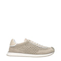 Chaussures sneakers basses en tissu beige de Dolce & Gabbana, style décontracté et élégant pour homme.
