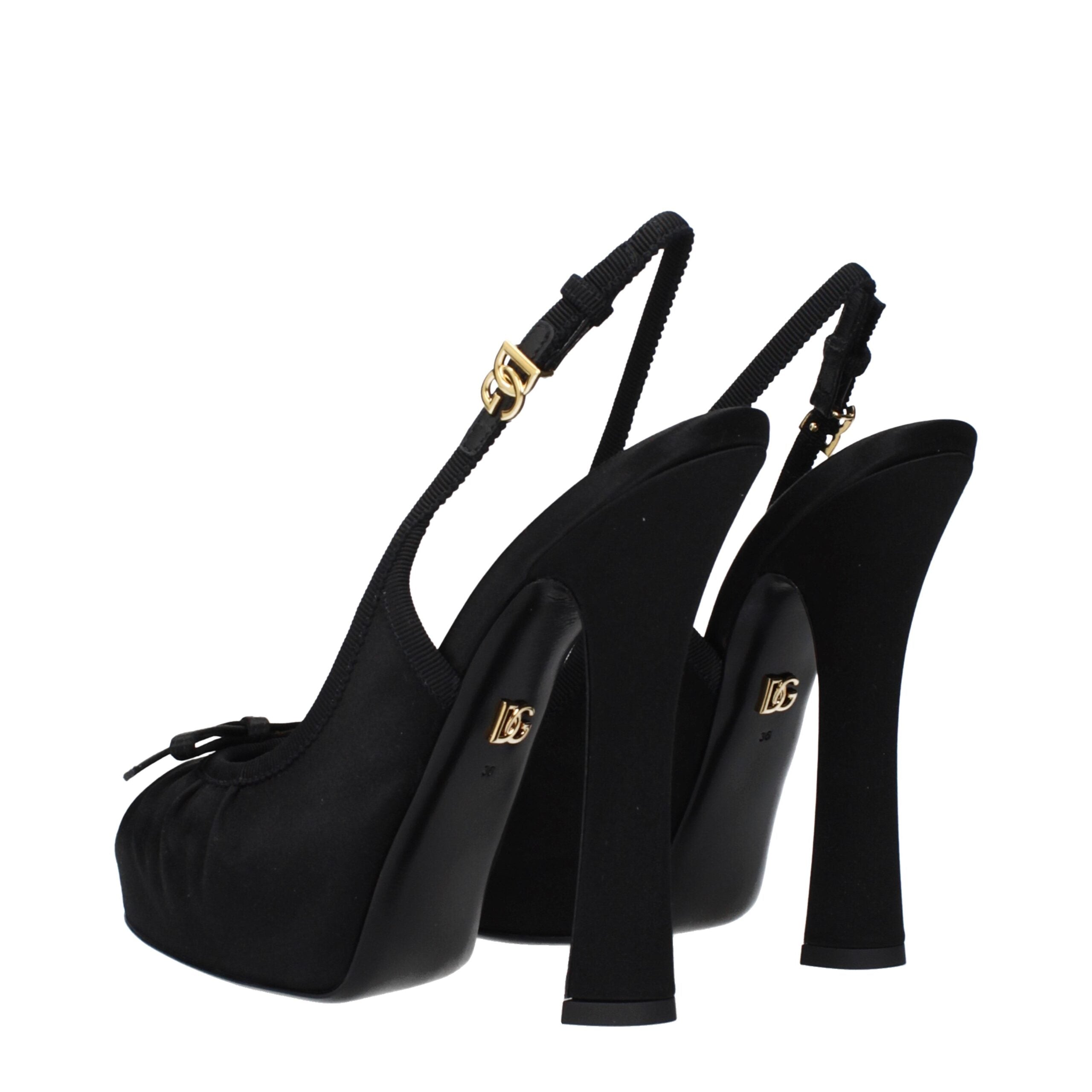 Dolce & Gabbana Schwarze Satin Pumps mit hohen Absätzen