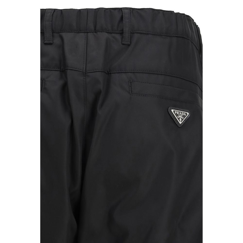 Prada Freizeithose aus recyceltem schwarzem Polyamid