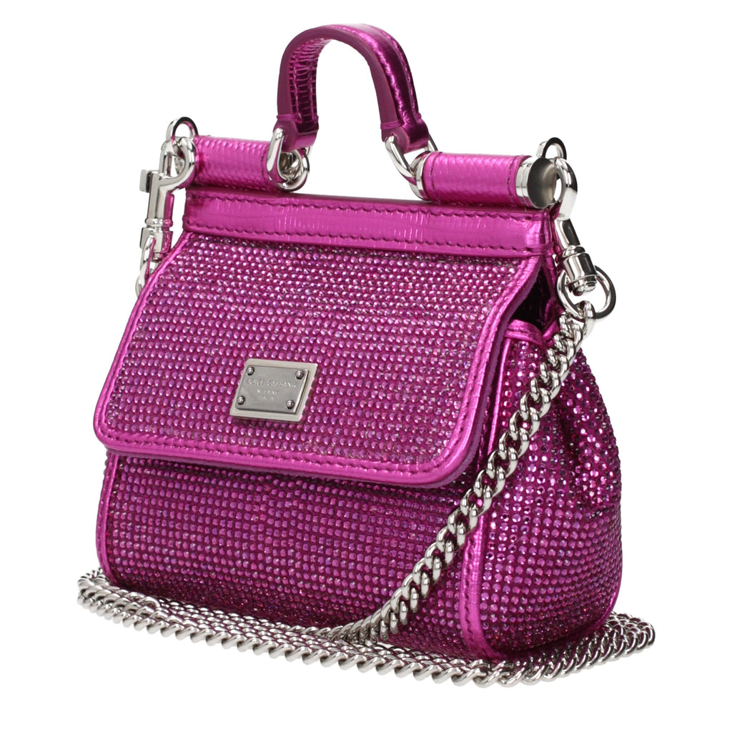 Sac à main en satin rose Dolce & Gabbana, élégance et style luxueux, visible avec détails raffinés.